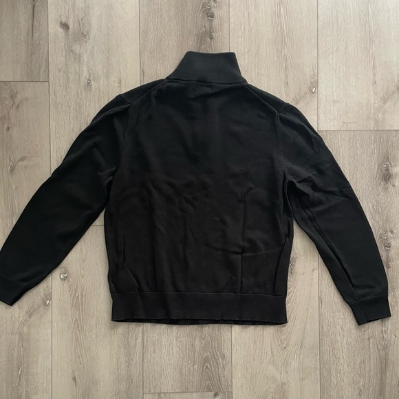 J. Crew Black and Gray Quarter-Zip Sweater - Szie Large - Picture 2 of 4